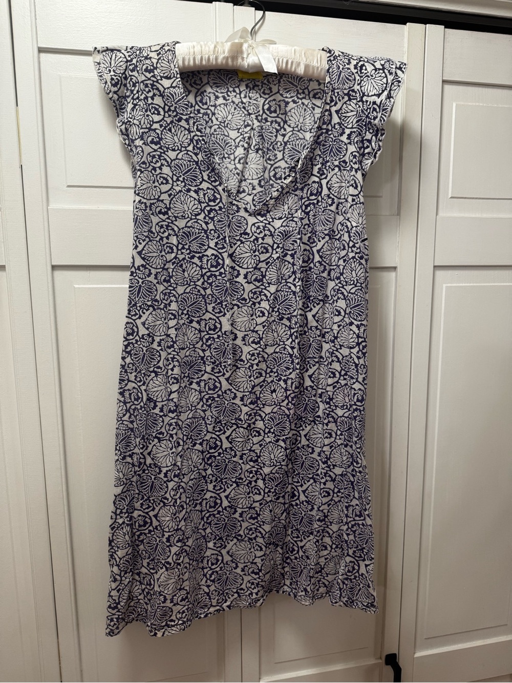 Roberta Roller Rabbit Dark Purple & White Floral V-Neck Midi Dress